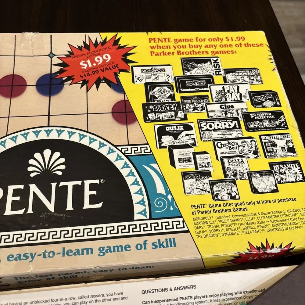 Pente - Parker Brothers - Board Game - Vintage 1989 - Two Boards - Missing Winks